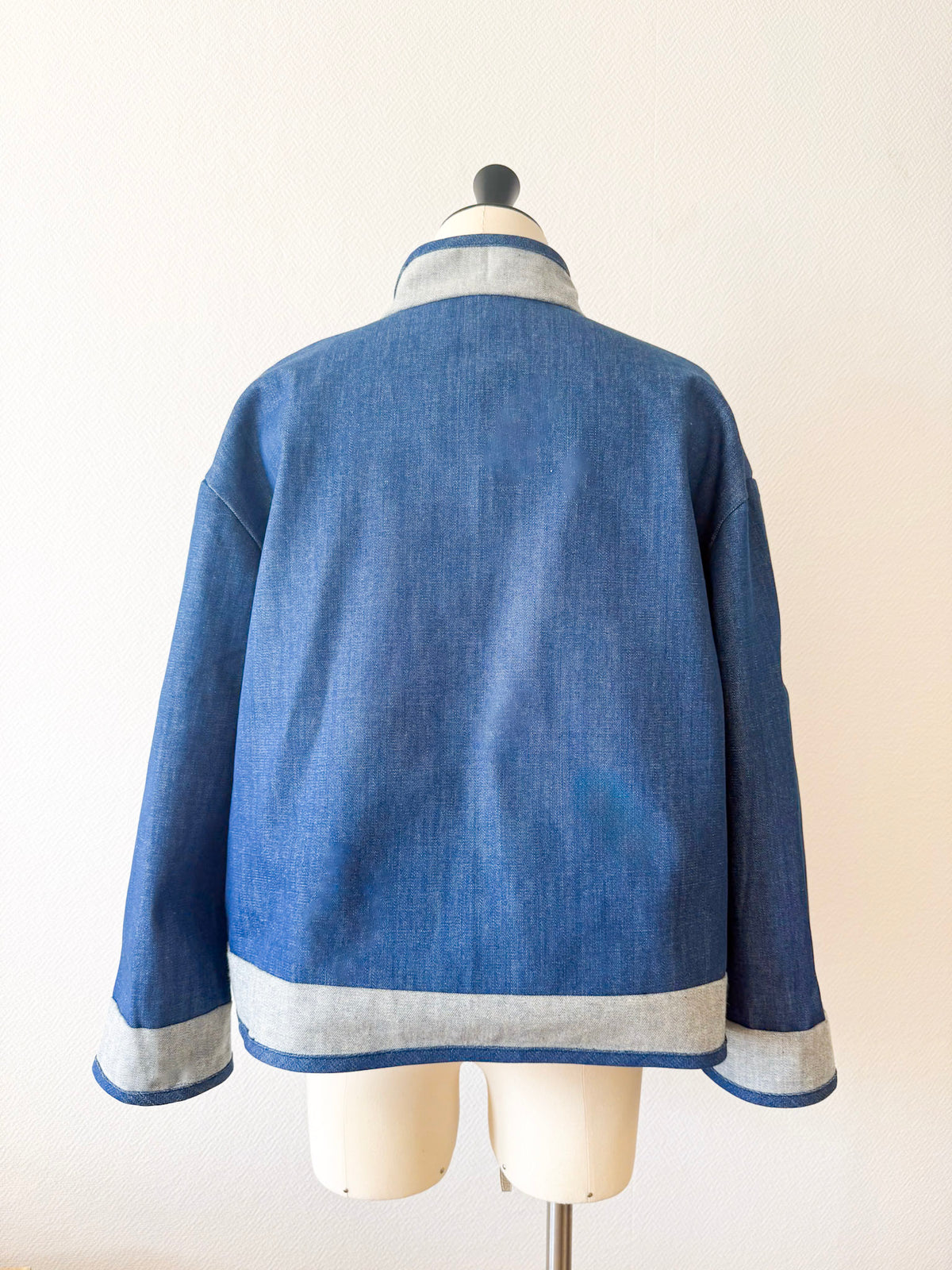Veste en jean à boutons chinois - Bleu de Shanghai