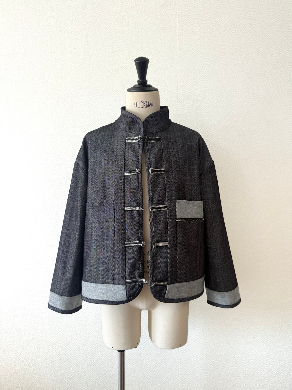 veste bleu shanghai en denim gris sur stockman